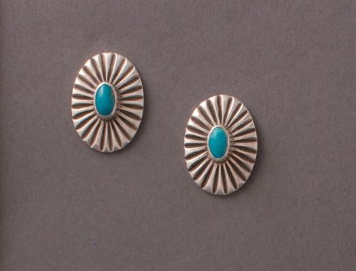 Perry Shorty Oval Earrings with Turquoise