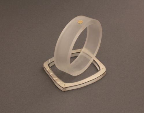 Heidi Bigknife Lucite and Silver Bangle