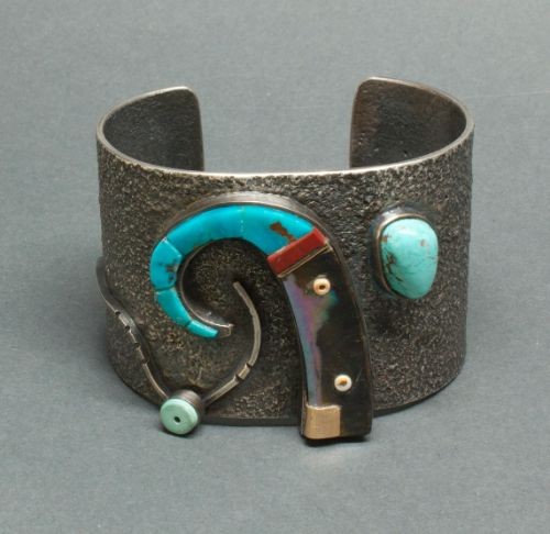 Raymond Sequaptewa Bracelet With Horn Motif