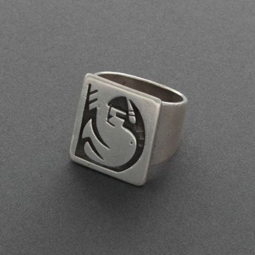 Vintage Silver Hopi Ring with Corn Maiden