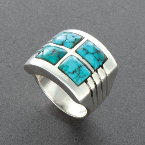 Julian Lovato Ring with 4 Turquoise Stones