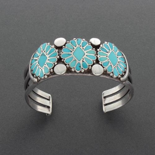 Dishta Family Bracelet of Turquoise Channel Inlay