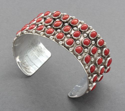 Tony Aguilar Bracelet of Silver and Coral