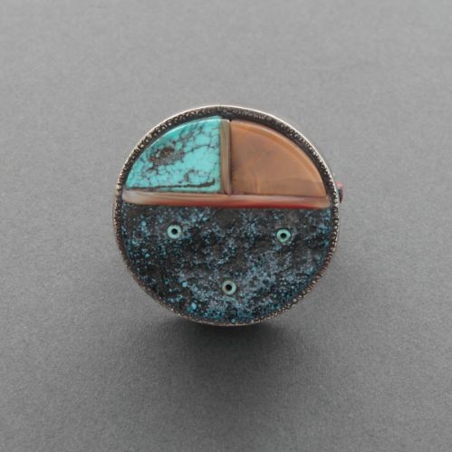 Raymond Sequaptewa Ring of Inlaid Face