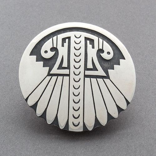 Billy Ray Hawee Silver Overlay Parrot Pin