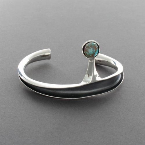 Charles Loloma Trough Bracelet With Turquoise