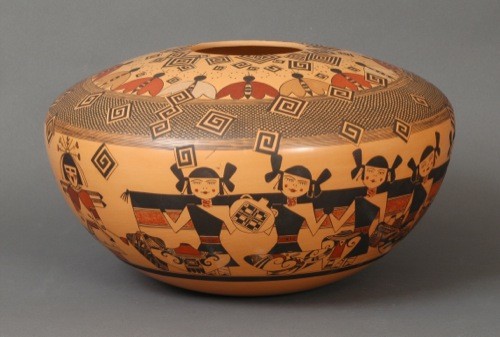 Jake Koopee Jar with Hopi Maidens and Pots