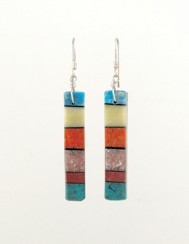 Stacked Inlay Earrings by Mary Tafoya