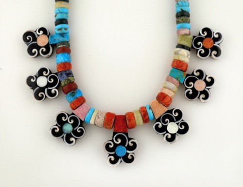Beaded Flower Necklace By Mary Tafoya