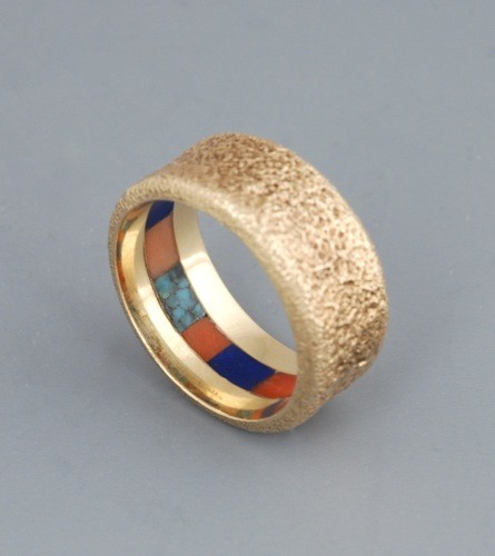 Charles Loloma Gold Ring Inside Inlay