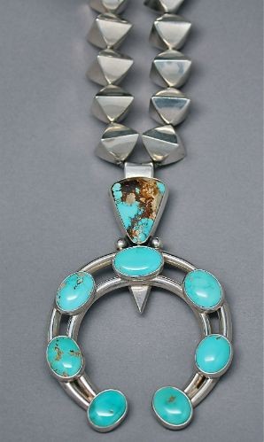 McKee Platero Necklace with Turquoise Naja