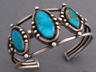 Awa Tsireh Bracelet of Blue Gem Turquoise From Garden of the Gods