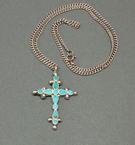 Dishta Family Turquoise Cross Necklace