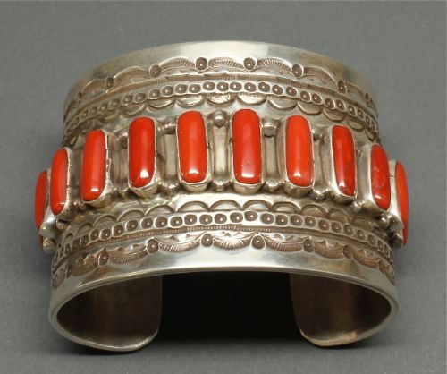 Tony Aguilar Bracelet of Coral and Silver