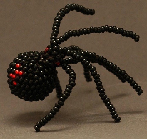 Beaded Black Widow Spider From Zuni