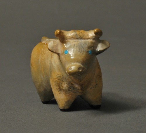 Zuni Fetish of a Bull by Freddie Leekya