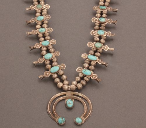 Vintage Box Bow Squash Blossom Necklace