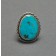 Large Oval Turquoise Ring with Silver Trimwork