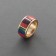 Charles Loloma Inlay Ring of 14kt Gold and Coral 