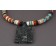 Beaded Necklace with Circle Pendant by Mary Tafoya