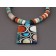 Beaded Necklace with Circle Pendant by Mary Tafoya