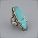  Old Navajo Ring With Large Turquoise