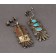 Early Ingot Silver Earrings with Turquoise