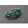 Old Turquoise Cluster Bracelet Illustrated In Southwest Silver