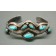 Navajo Bracelet of Silver with 7 Turquoise Stones