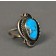 Old Navajo Ring With Natural Blue Turquoise 