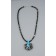 Mary Tafoya Flower Pendant on Jet Beads