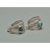 Silver Parallel Hoop Earrings with Turquoise