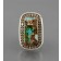 Tony Aguilar Ring of Cerrillos Turquoise