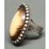 Large Ring of Silver and Fossilized Ivory 