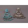 Vintage Zuni Dangle Earrings of Turquoise