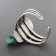 Silver Bracelet with Turtle Fetish by Leo Poblano