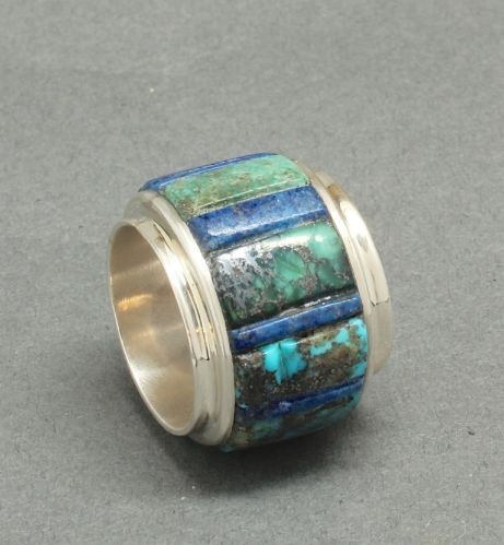 Charles Loloma Turquoise Inlay Band Ring