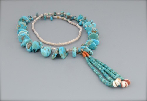 Turquoise Tab Necklace with Jaclas