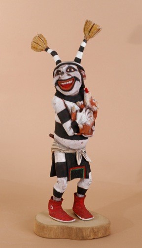 American Indian Koshare Clown Kachina or Katsina by Neil David Sr. of Hopi