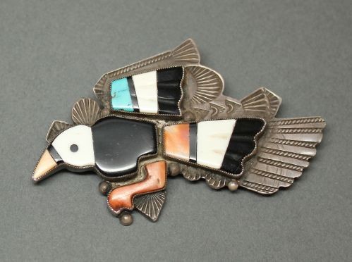 Zuni Inlay Bird Pin Possibly Lambert Homer