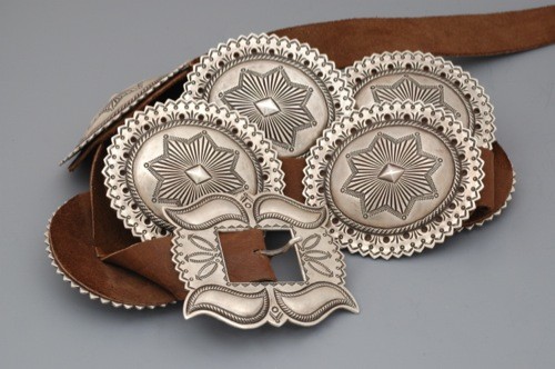 American Indian jewelry by Perry Shorty Concho Belt for Sale at Martha ...