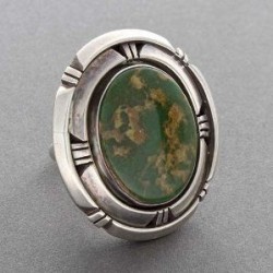 Silver and Green Turquoise Ring