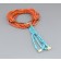  Six Strand Orange Coral Necklace with Turquoise Jaclas